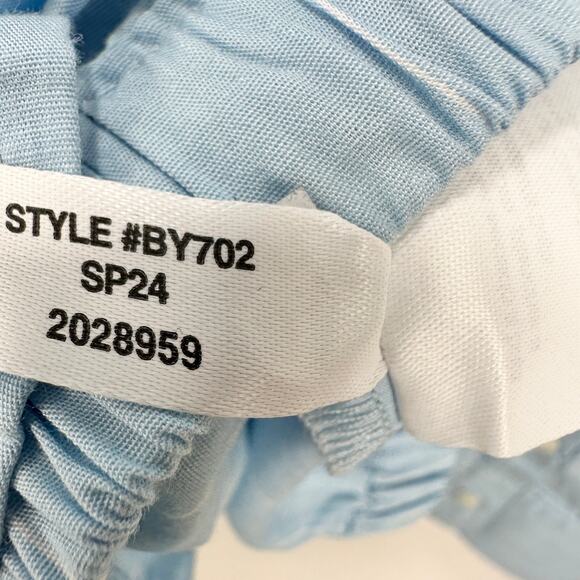 J.Crew Cropped Fitted Waist Button Up Shirt Striped Blue Minimalist Large NWT - Picture 7 of 14